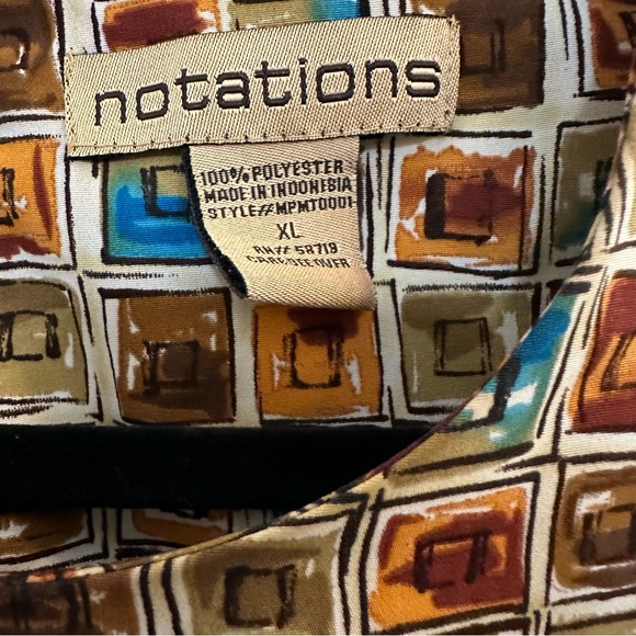 Notations Blouse Women’s Career Chic Square Design Sleeveless Round Neck Top - Picture 3 of 9